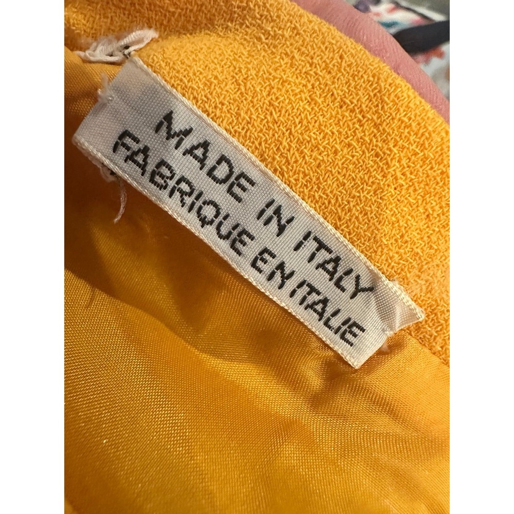 Vintage Valentino Mustard Yellow Straight Skirt Sz M Career Classic Designer - Picture 6 of 7
